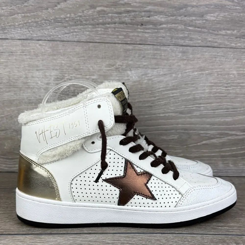 Vintage Havana Jolene Women’s Sz 10 White Bronze Multi Leather High Top Sneakers